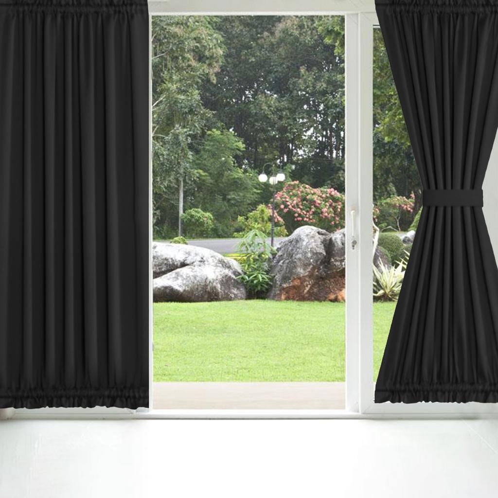 2 Panel French Door Curtains With Rod Pocket Tieback Indoor Sun Blocking Privacy Grommet Curtains Thermal Blackout
