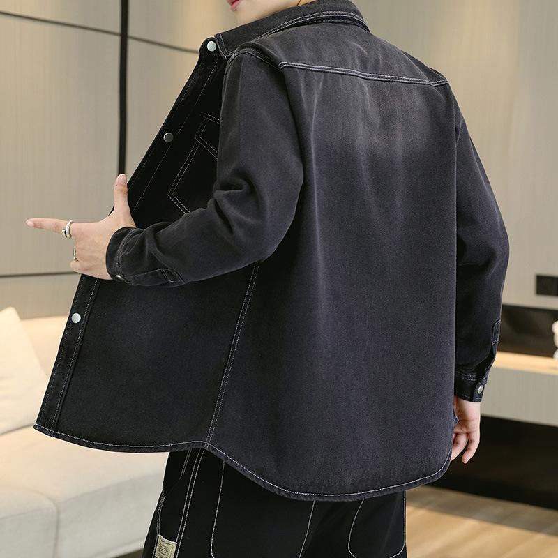 Cozy Up Men's Long Sleeve Double Pocket Snap Denim Shirt