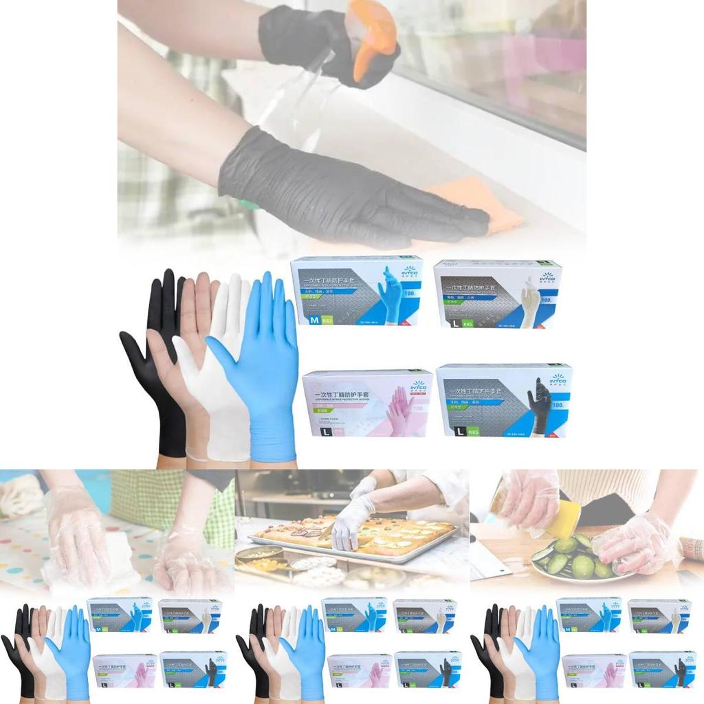 Gants Jetables Noirs en Nitrile de Haute Qualité Qualité Alimentaire Pour les Tâches de Nettoyage en Cuisine et au Barbecue