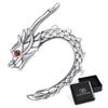 Silver dragon ear cuff with red eyes earring 925 silver