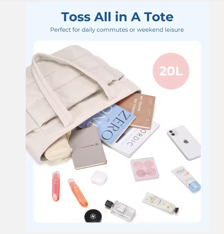 Damentasche Großes Fassungsvermögen Einfarbig Tragetasche Vielseitige Handtasche für Pendler Arbeit Studentische Klasse Einkaufstasche