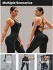 Women's Seamless Cross-Back Jumpsuit with Adjustable Straps for Fitness and Dance