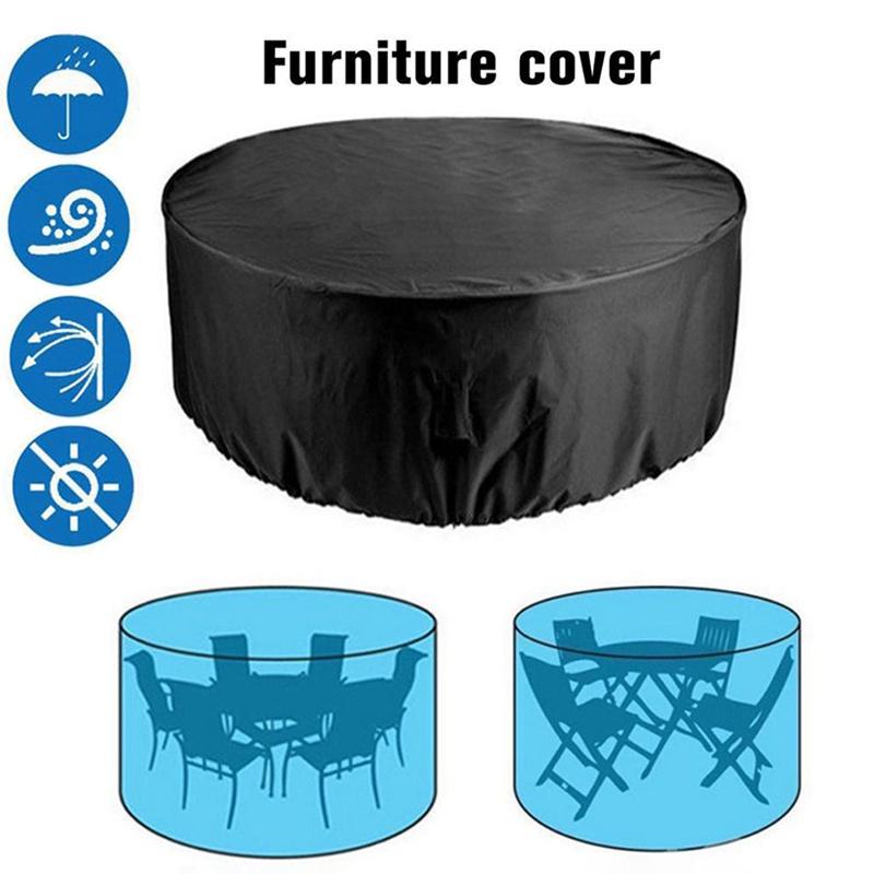 Table Circular Dust Cover Waterproof Furniture Protect Cover For Courtyard Patio