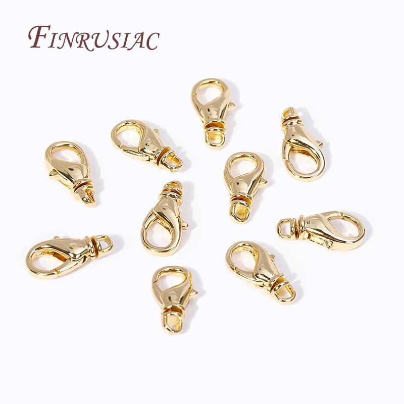 15.5*8MM 18K Gold Plated Metal Lobster Clasps High Quality Bracelet Connect Clasps For Jewelry Making Supplies DIY Accessories