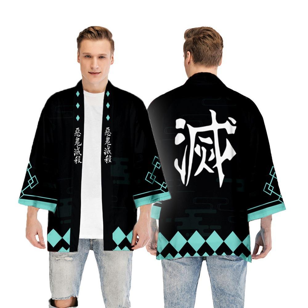 Japan cartoon comics Demon Slayer 3D Printed Cosplay Kimono Fashionable Cloak Taoist Robe Hanfu 0072