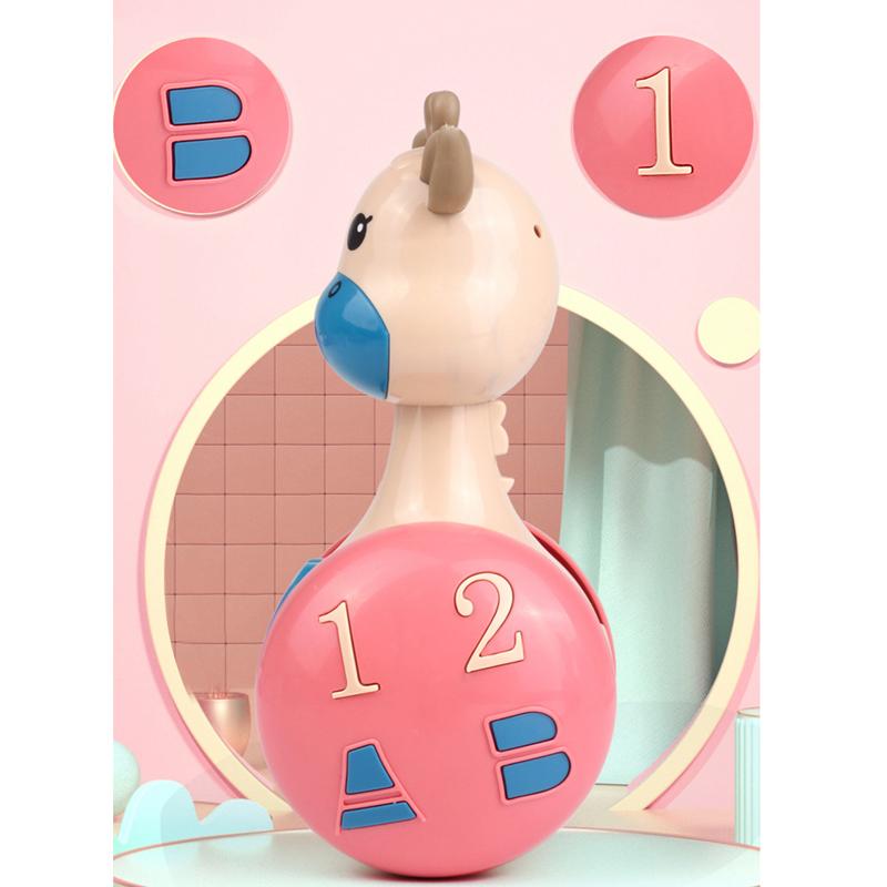 Sliding Deer Baby Tumbler Rattle Learning Education Toys Newborn Teether Infant Hand Bell Mobile Stroller Music Roly-poly Toy