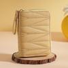 French Chic Quilted Accordion Card Holder for Women with Multiple Card Slots & Coin Purse