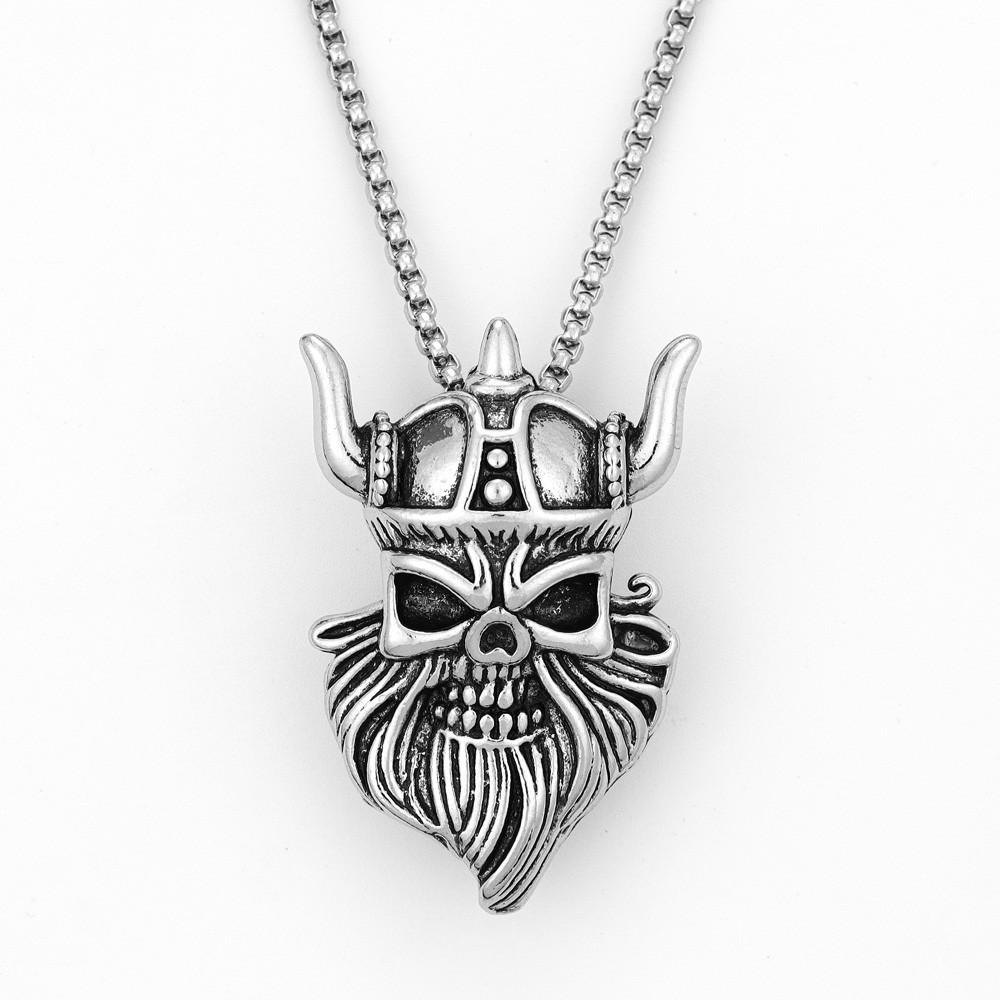 New Jewelry God of War Men's Pendant Punk Viking Warrior Retro Old Pendant Necklace