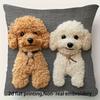 Schattige Poedel Hond Kussenhoes Kunstborduurwerk 2D Print Zacht Gezellig Voor Bank Bed Woonkamer Hondenfanaat Cadeaus