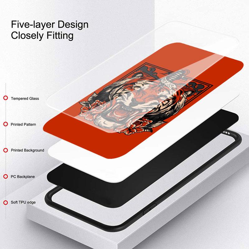 Husă de Sticlă cu Animal Tigru Pentru Samsung Galaxy S22 S20 FE S21 Plus Husă Telefon S10 5G S9 Note 20 Ultra 10 Lite Carcasă