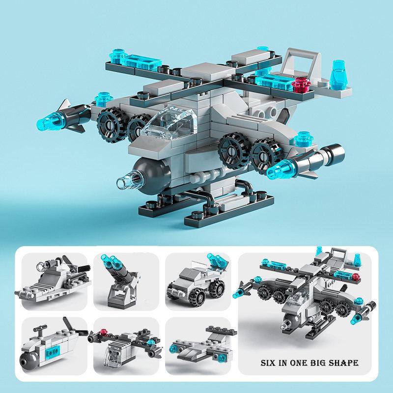 6in1 NEW Cute Aircraft Navy Force Helicopter Spiral Mini Classic Model Building Blocks Sets Bricks Toy City