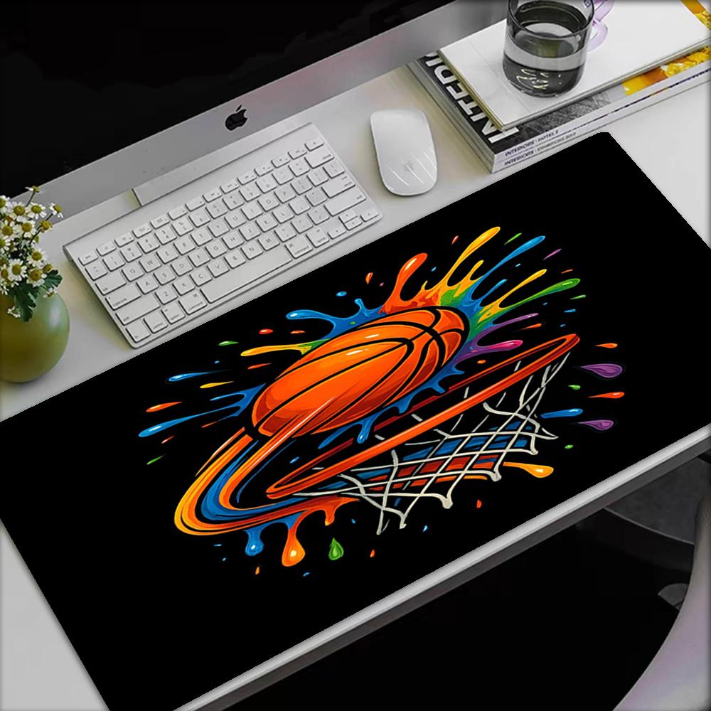 Basketball Theme Mouse Pad, Non Slip Rubber Base, Multifunctional Office & Home Decor, Perfect for Workspace Personalization.