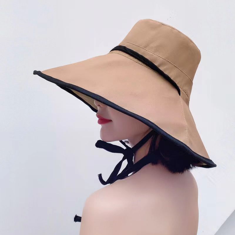 New summer seaside sunscreen bucket hat women's visor breathable versatile casual hat big eave beach hat