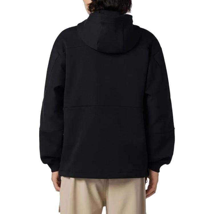 New Balance Jackets Men's Black Hooded Moderate Other (Unisex) Jackets 6DD38651 BK