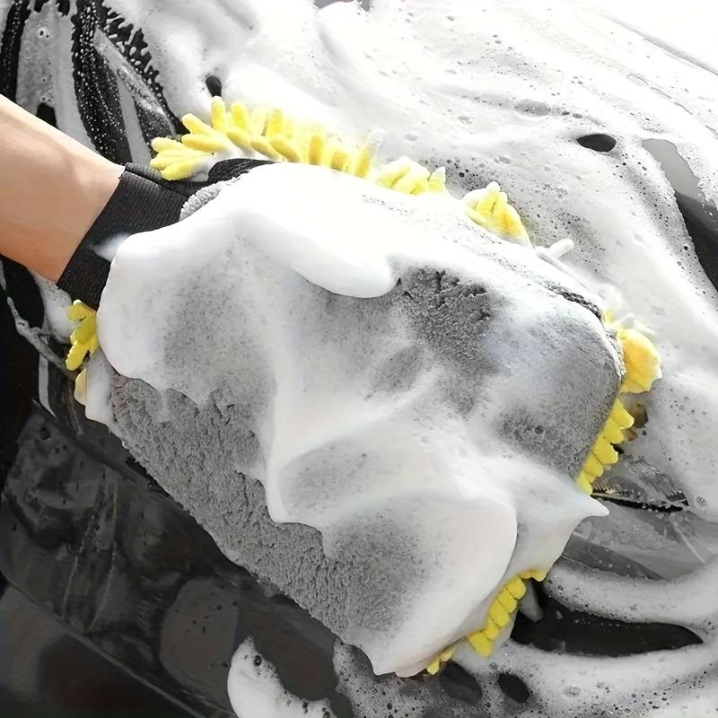 Motorcycle Cleaning Gloves Suitable for Automotive Detailing, Motorcycle Maintenance, Household Plush (Double-Sided)