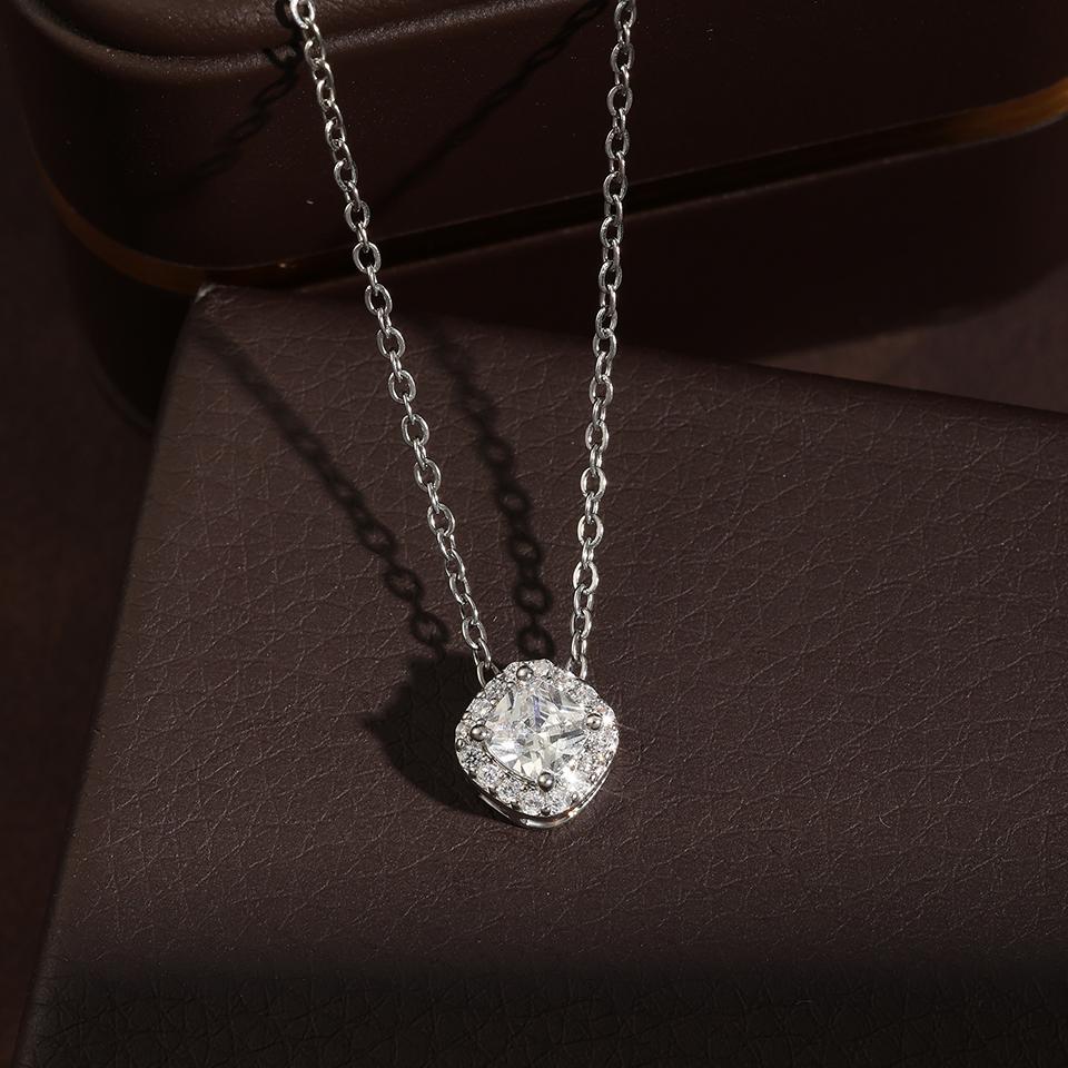 ZAKOL Clear AAA Cubic Zirconia Square Pendant Necklace Elegant Wedding Engagement Zircon Gift for Women