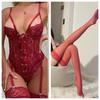 European and American erotic underwear new lace sexy pajamas transparent wear one-piece erotic pajamas wholesale