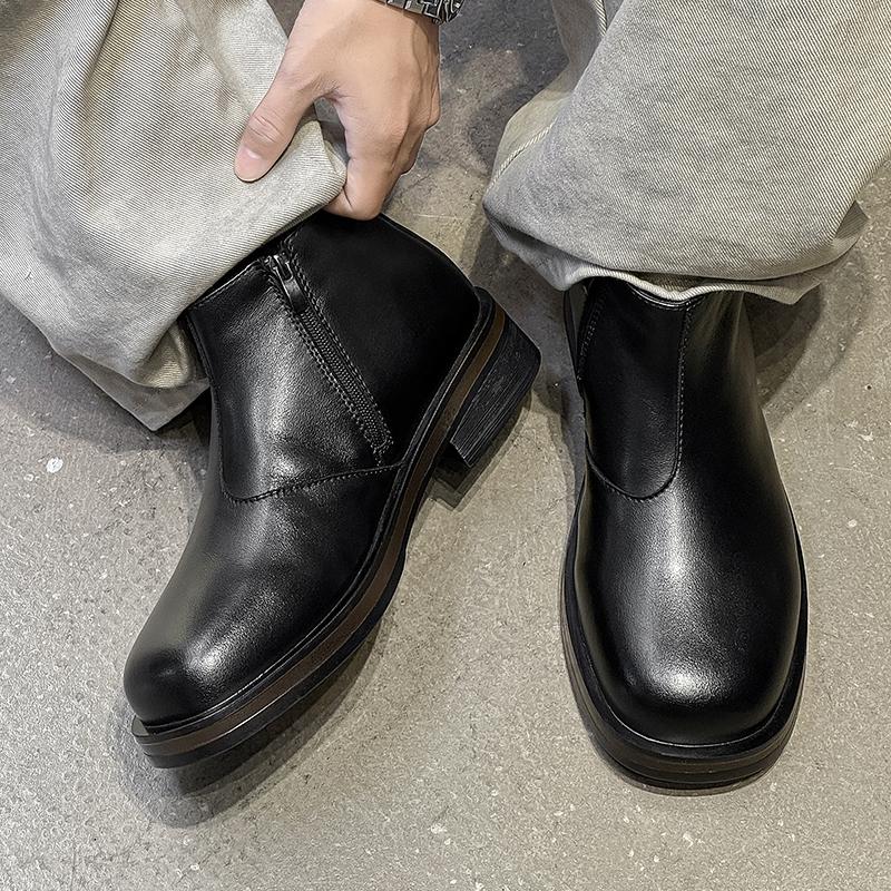 Men's Autumn and Winter Leather Shoes Designer Luxury Style Office or Work Outdoor Street 38-46 Quality Short Boots