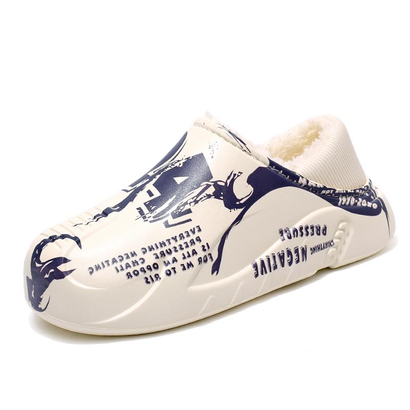 Fashion Men Slippers Winter Shoes New 2025 Keep Warm Plush EVA Waterproof Non-slip Indoor Outdoor Walking Casual Shoes Unisex Men Women