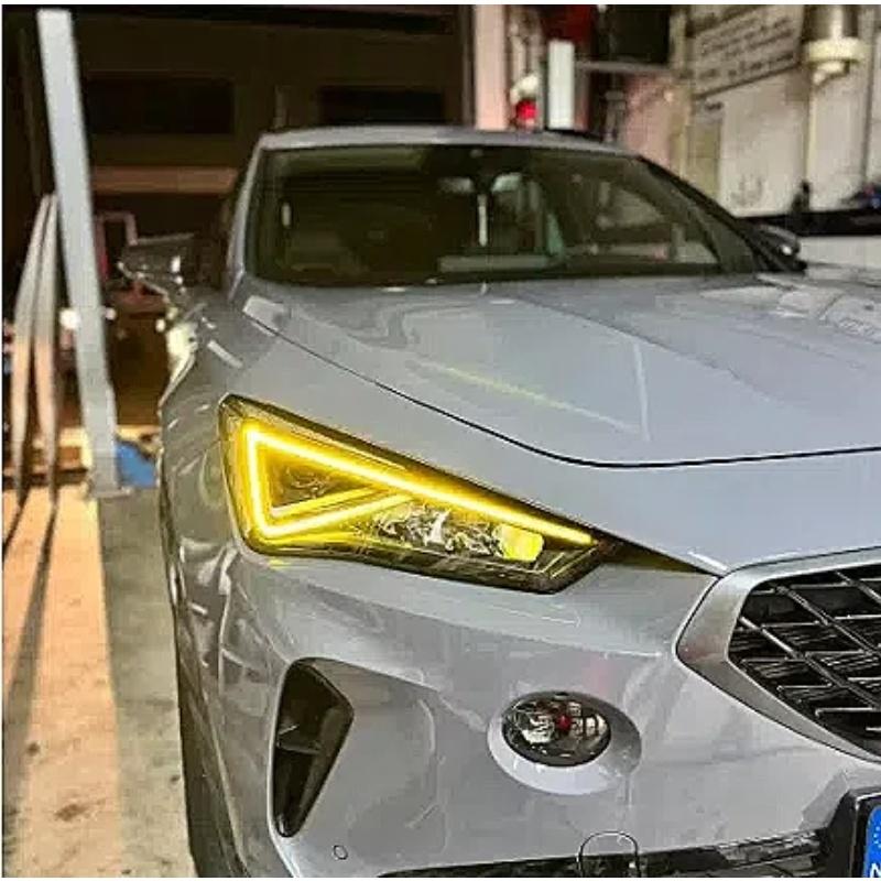 Yellow Angel Eye DRL LED Boards For SEAT Leon Formentor Cupra LED Headlight 5FJ941475 Daytime Running Light Module