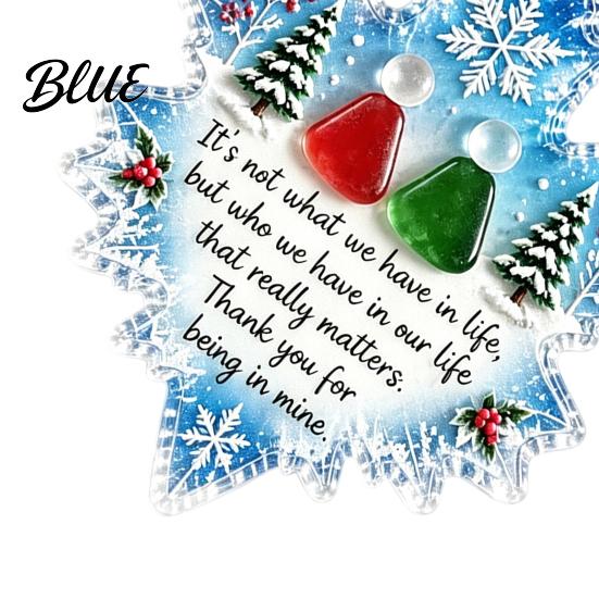 Holiday Window Ornaments Snowflake-Shaped Sea Glass Ornament, Acrylic Christmas Friendship Keepsake, Coastal Inspired Winter Party Tree Hanging