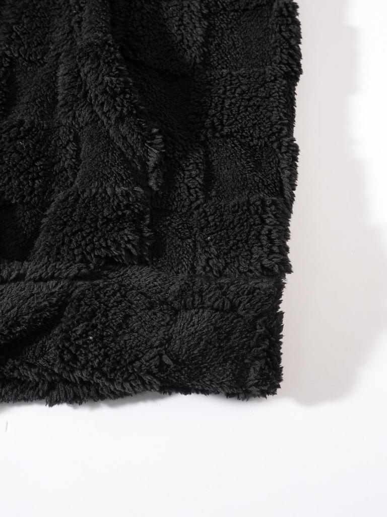 2025 Autumn/Winter Men's Embroidered Fur Hoodie with Drawstring