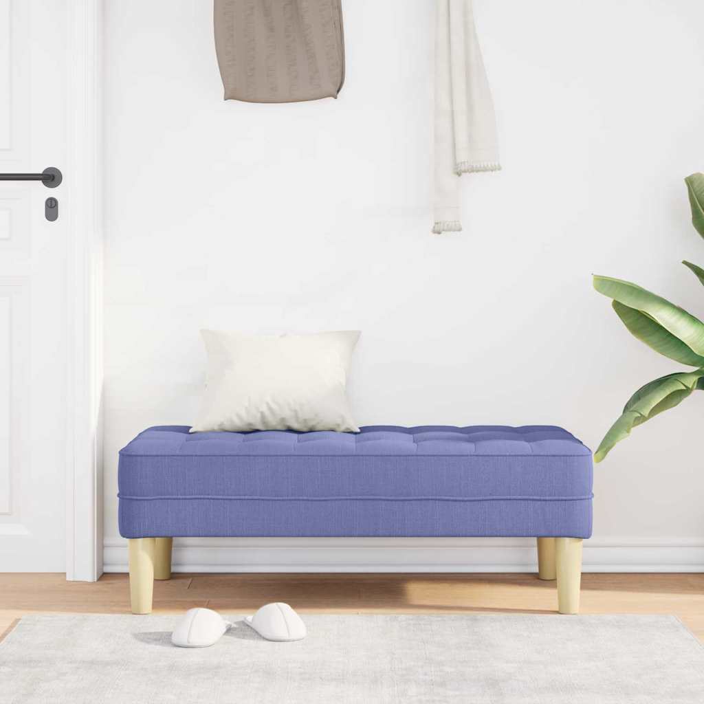 Bench with Cushion Jeans Blue 113 X 57 X 39 Cm Fabric