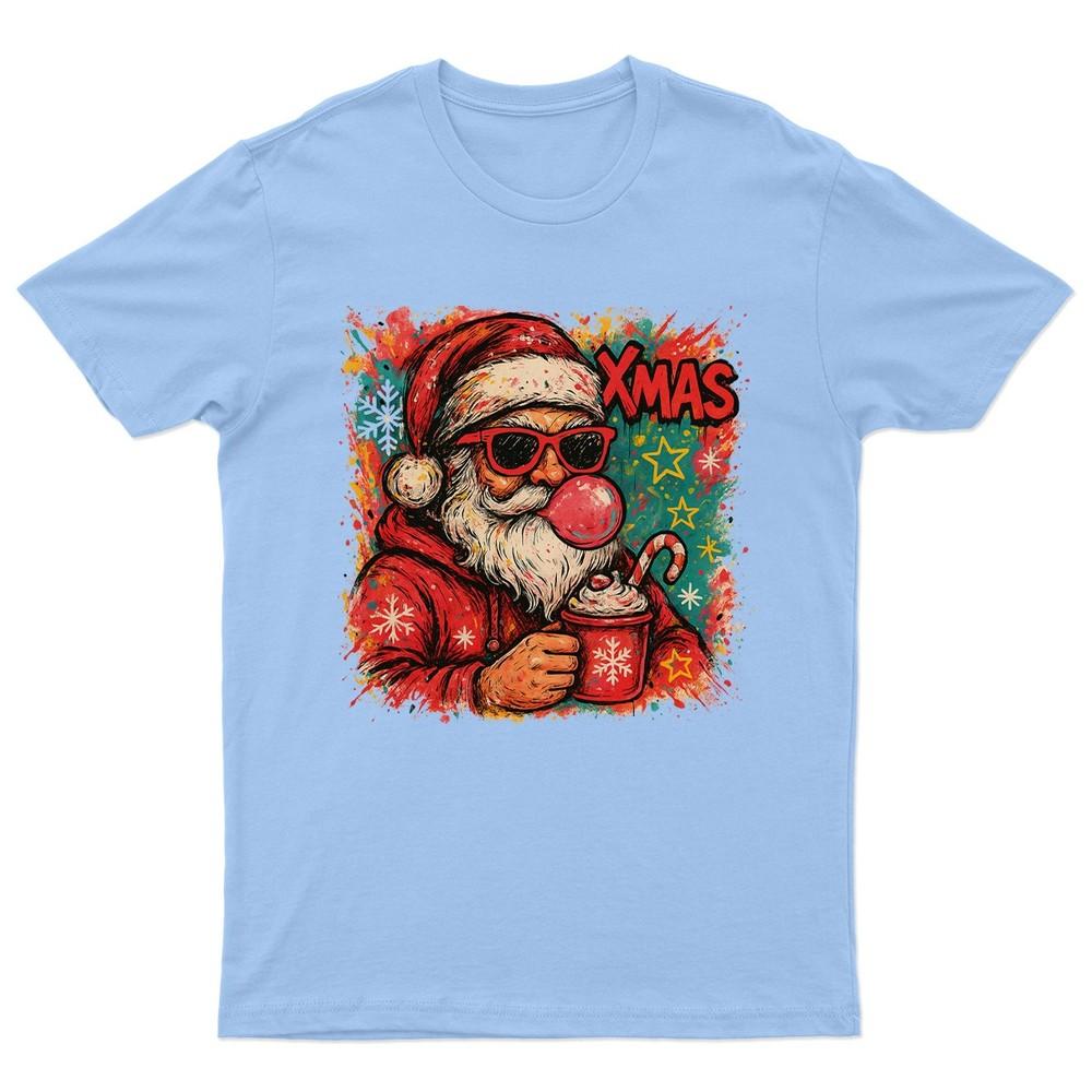 XMAS Santa Coffee Christmas TShirt Unisex Gift Retro Seasonal Funny Claus S