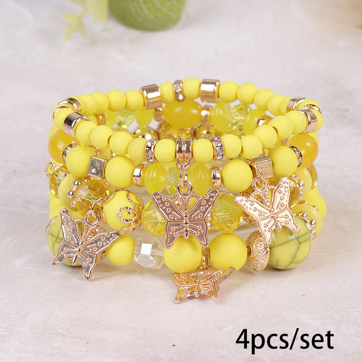 

JYL TS Bracelet Men s Beaded Set Enhances Vintage Vibe & Success Yellow темно-коричневого кольору