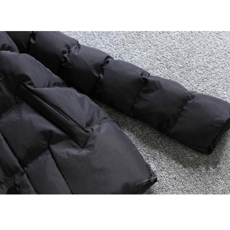 Winter Damenmode Kurz Daunen Baumwollgepolsterte Jacke Anzugkragen Reine Farbe Langarm Mantel Slim Parka Oberbekleidung