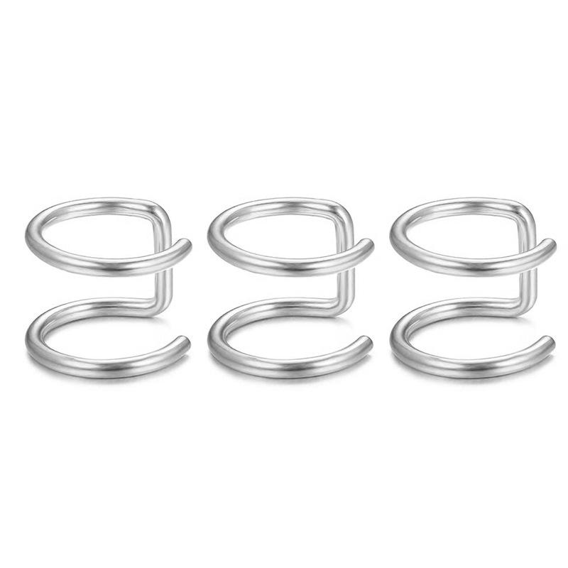 C -Shaped Double -Circle Ear Clip Nasal Ring Fake Nasal Ring 12 -In -One Combination Set