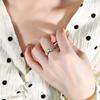 S925 Sterling Silver Ring Full Paved Natural Garnet/Olivine/Crystal Adjustable Jewelry for Women