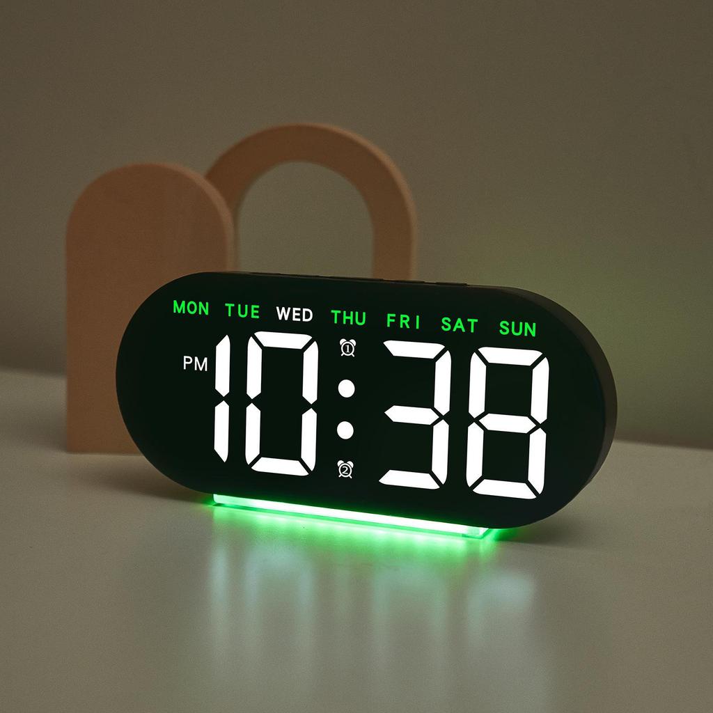 Multifunctional LED Alarm Clock with Large Screen & Atmosphere Light - Model GH8035