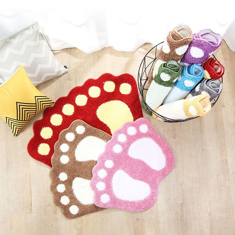 Absorbent Foot Nonslip Shape Bath Bathroom Bedroom Floor Shower Soft Mat Rug