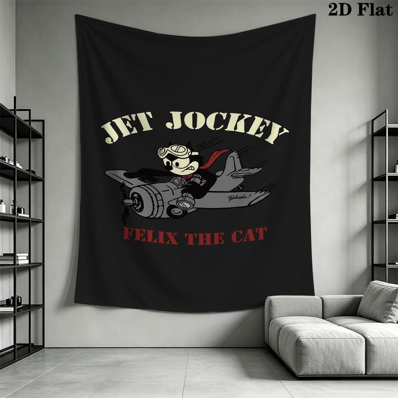 felix the cat Wall Tapestry Aesthetic Wall Hanging Printed Fabric Blanket Decorative Tapestries for Bedroom Living Room Home Decor