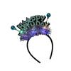 Letter Happy Birthday Headband Plastic Ball Shiny LED Light Hair Hoop Birthday Decoration Birthday Gift