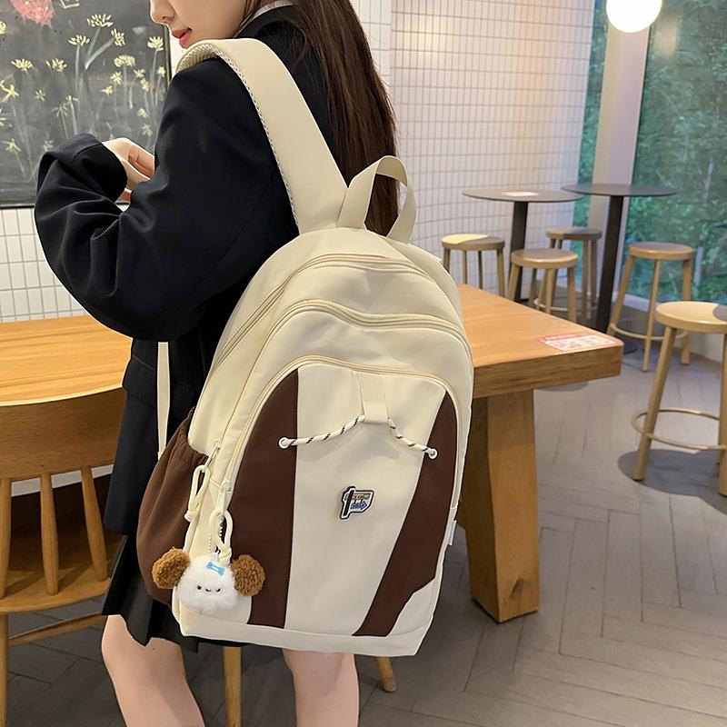 School Bag High Value College Style School Bag Ins Casual Trend Large Capacity Color Matching Korean School Bag Fashion Backpack