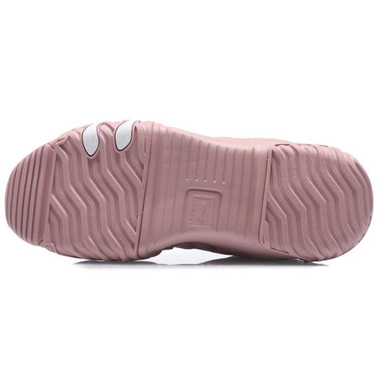 Li Ning Cat Paw Lite Fabric Comfortable Slip Resistant Abrasion Resistant Low top Running Shoes Women's Pink AGLQ124-1