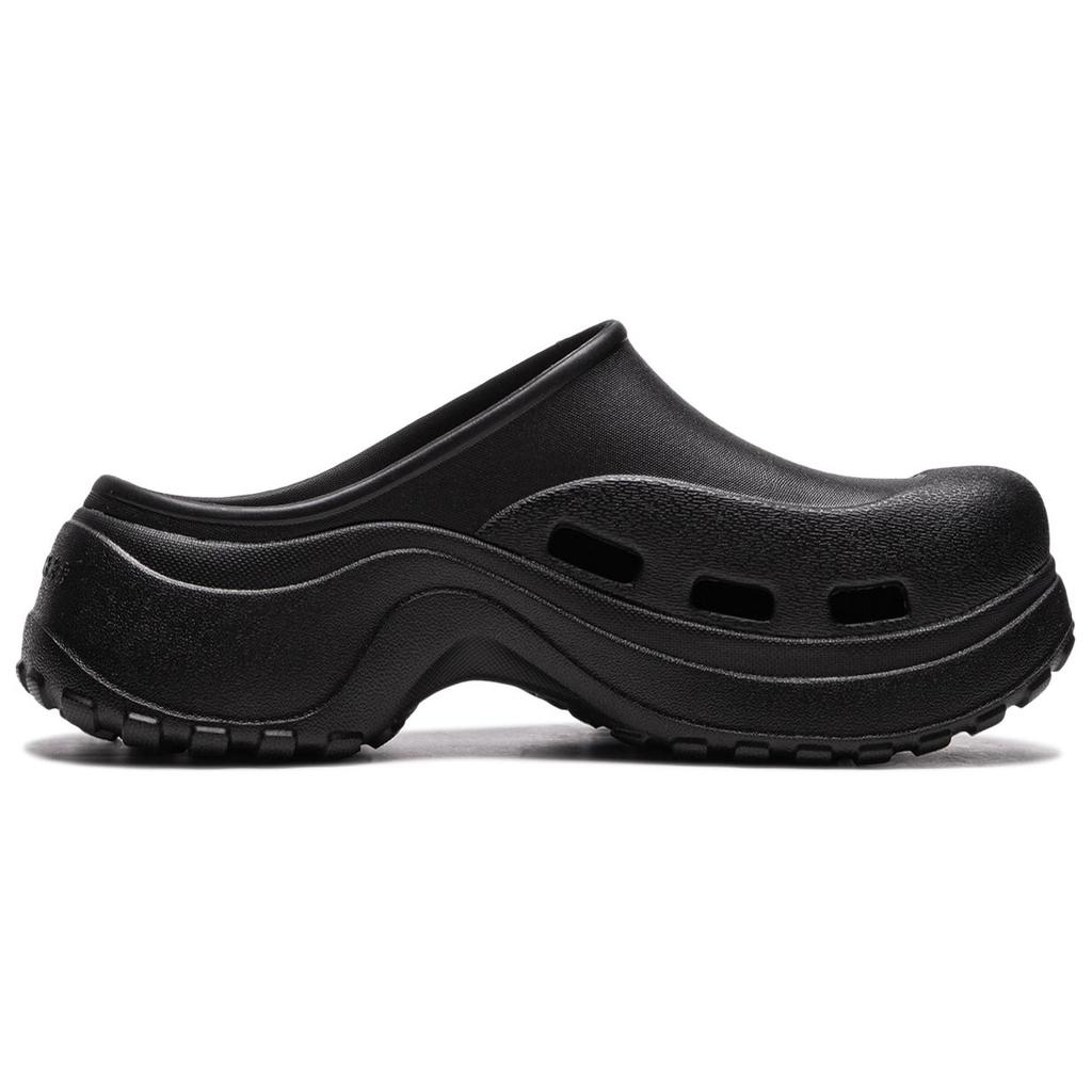 Li Ning Project* Muller Trendige Anti-Abrieb Zehenfreie Hausschuhe Damen Hausschuhe Schwarz AGAU020-4