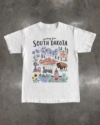 Retro South Dakota T-Shirt – Mount Rushmore Badlands Travel Graphic Tee