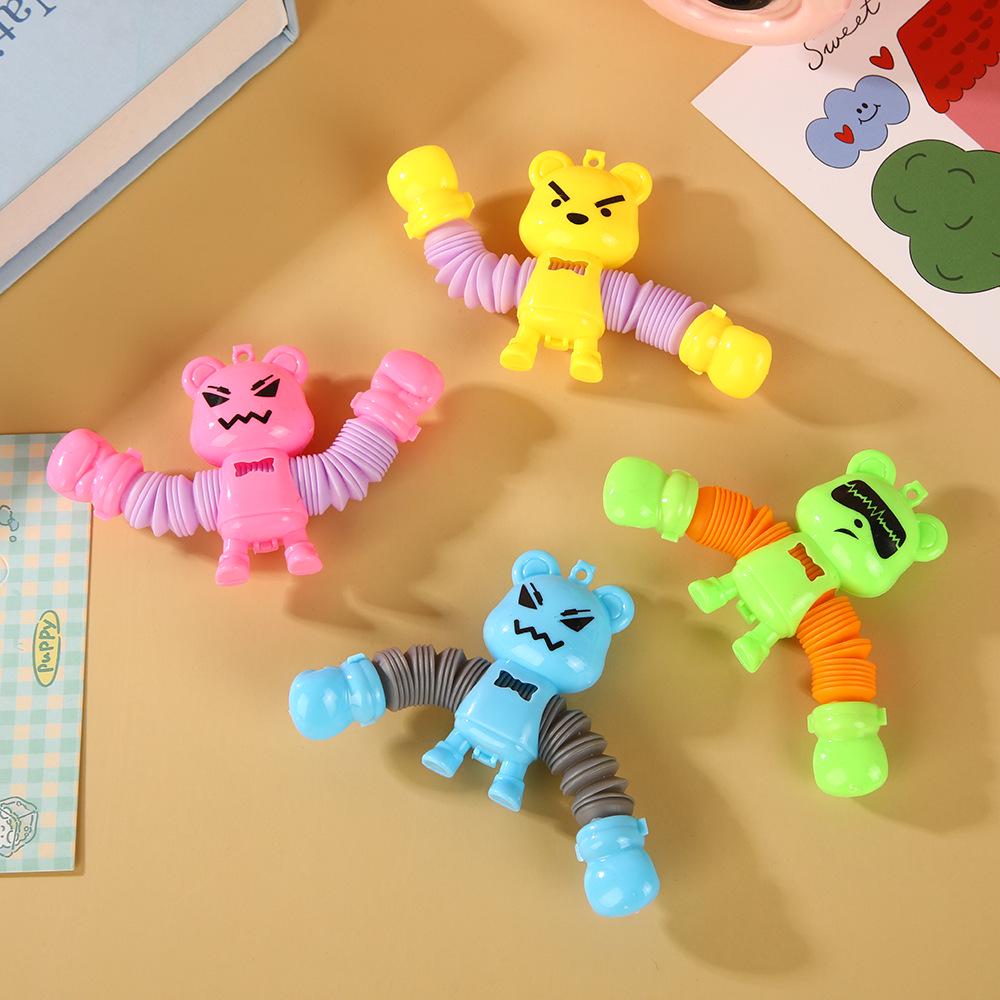 Stretchable Cartoon Bear Decompression Toy for Parent-Child Interaction - Ideal Gift or Kindergarten Prize