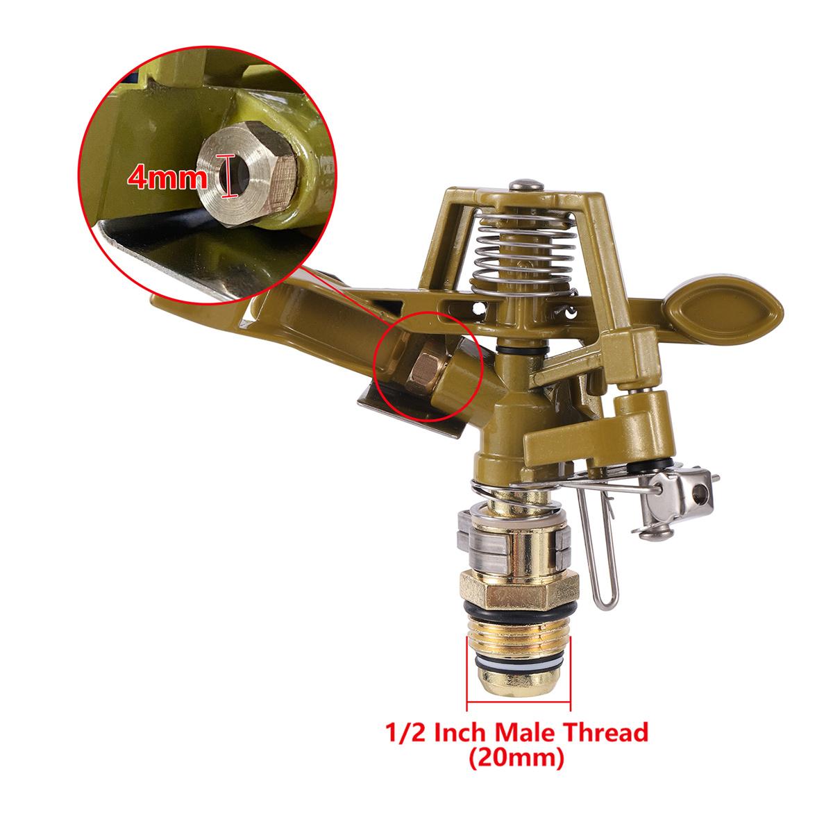 

1 1.5 Female Thread Rocker Impact Sprinkler Gun 0-360° Long Shot Distance Big Sprayer Garden Lawn Orchard Farm Irrigation Gun