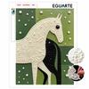DIY White Horse Pearl Diamond Painting Kit. Sparkling Art for Adults and Beginners. Handmade Home Wall Decor and Gifts