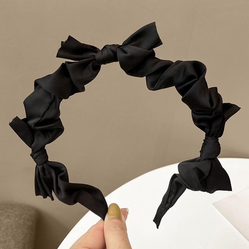 Korean Hairbands for Woman Hair Accessories Candy Color Pleated Bowknot Headband Women Girls 2021 Fashion Designer Hair Bands