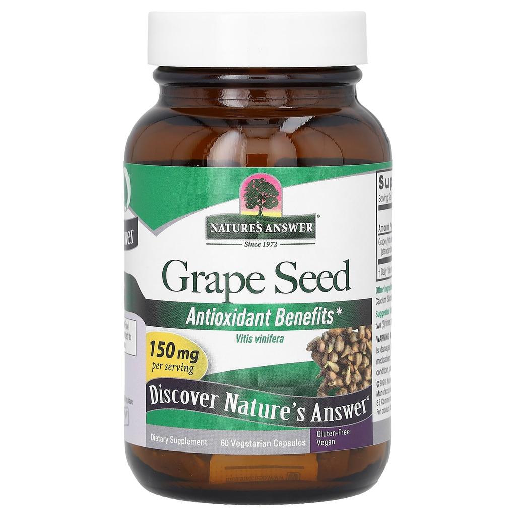 Nature'S Answer, Grape Seed, 150Mg, 60 Veggie Caps