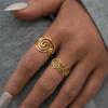 Elegant Swirl Designs 18K Gold Plated Stainless Steel Ring Jewelry For Women Accessory Finger Accessories