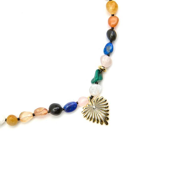 Collier Luxenter avec pierre naturelle multicolore finition or 18k - Ilisen