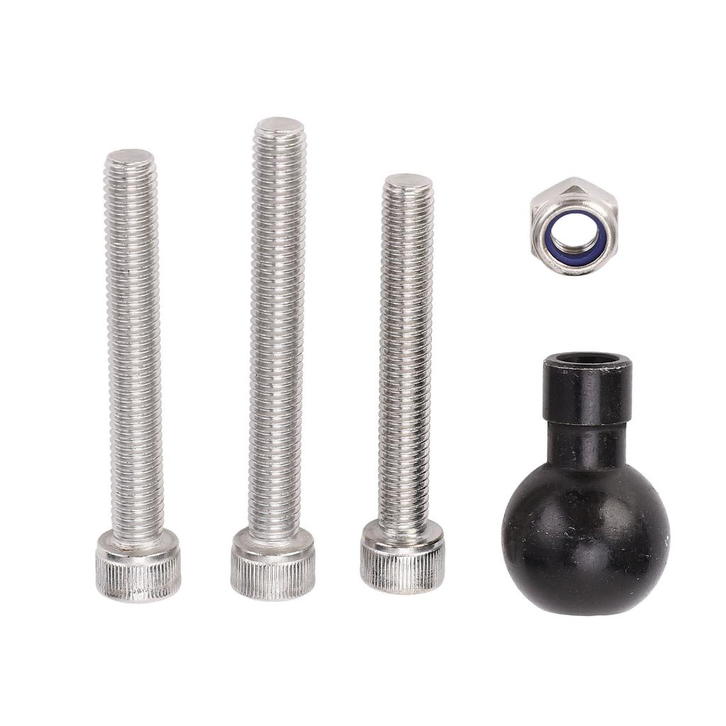 Motorrad Lenker Klemmsockel Gabelrohrschaft Kugelbasis Kugelkopfbasis mit M8 Haltebolzen 1 Zoll Gummikugel für B-367U