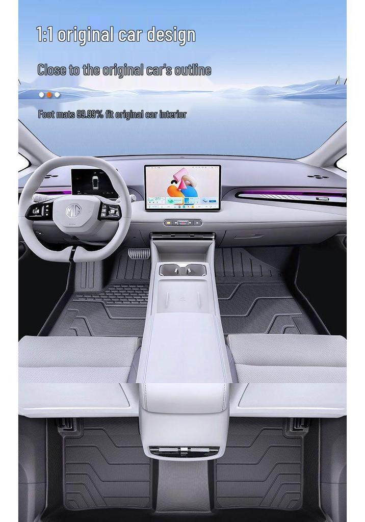 MG6 TPE Full Coverage Floor Mat Set: Driver's Seat, Upper Layer, Carpet, Trunk Mat, 26-Piece.