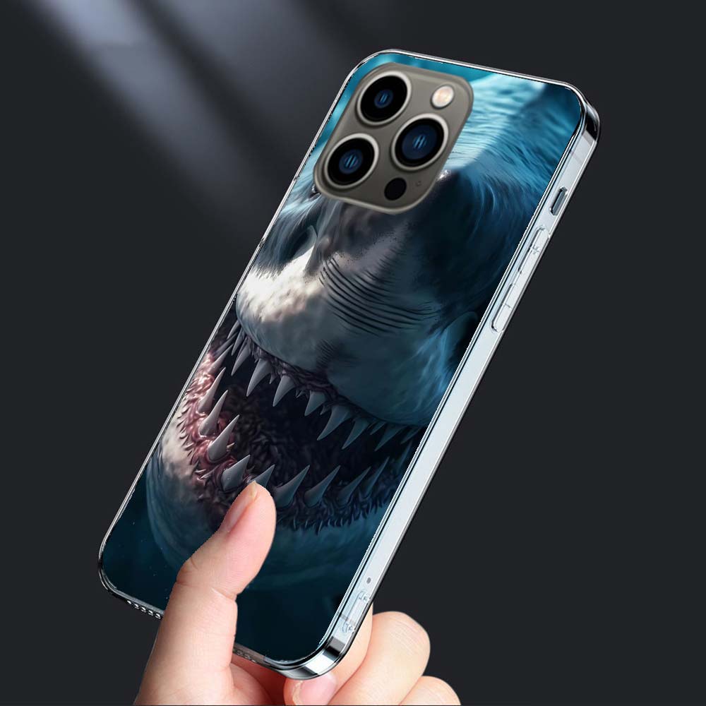 The Mouth of the Deep Sea Evil Shark Phone Case For Iphone 16E 15 Pro 14 Plus 17E 16 17 Pro Max Air 11 12 13 Mini Shockproof
